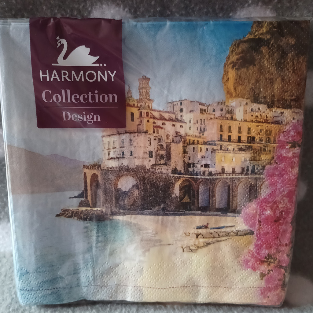 Harmony Collection Design Servietten Italienisches Küstenmotiv 3-lagig 33x33 cm