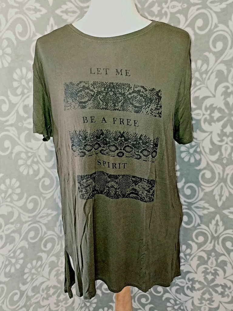 Piazza Italia T-Shirt Grün XL Free Spirit Print