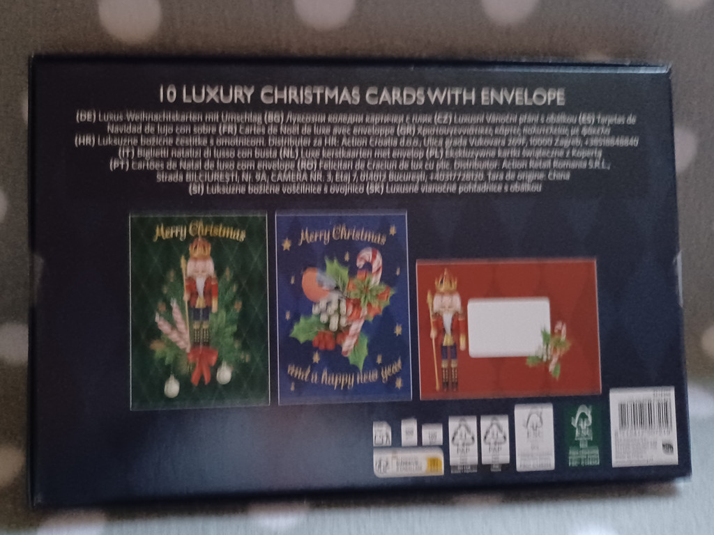 10 luxuriöse Weihnachtskarten 2 verschiedene Motive mit Kuvert 