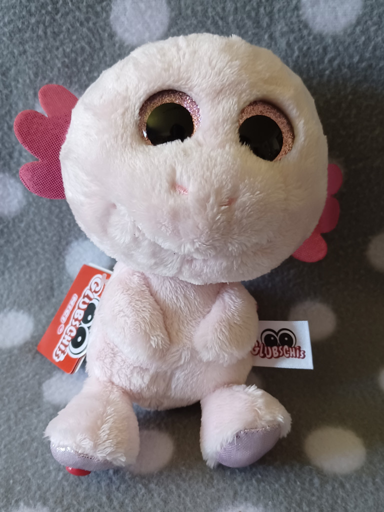 NICI Glubschis Axolotl Xomo Plüschtier Kuscheltier mit Glitzeraugen Rosa 15cm