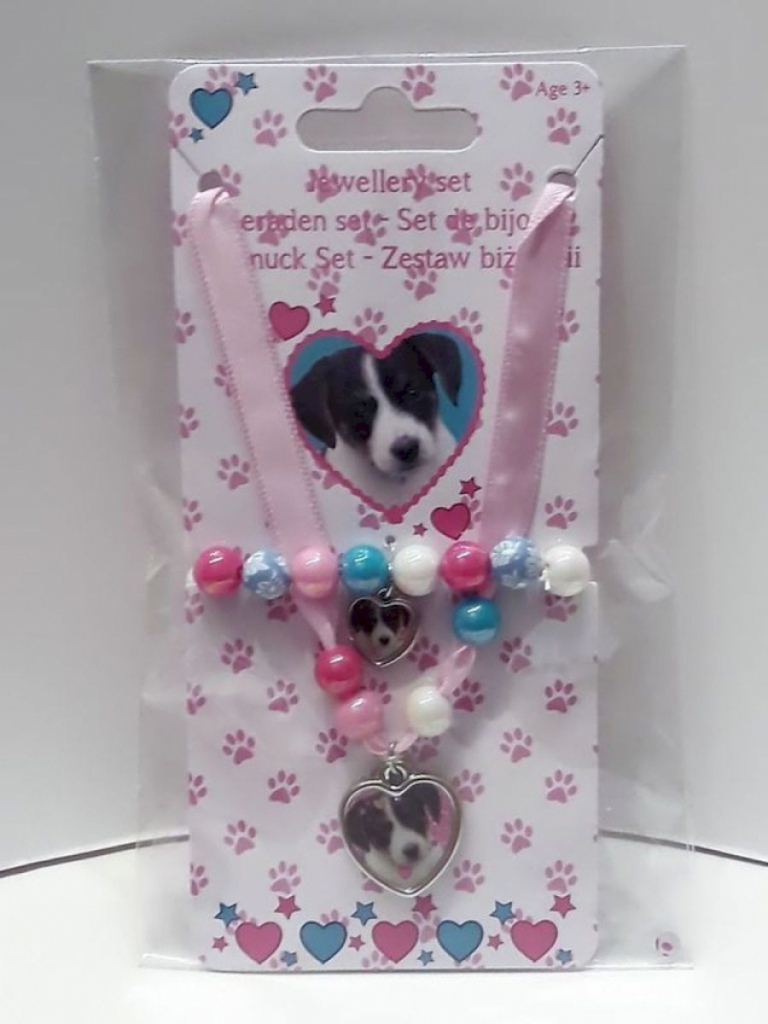 Schmuck Set für Kinder Mädchen Kette & Armband Hund #15855