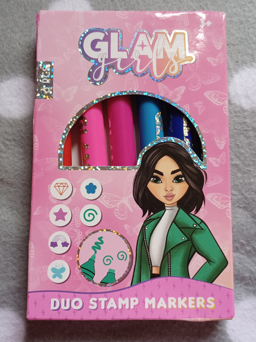 6x Filzstift mit Stempel Glam Girls verschiedene Farben 6x Filzstift mit Stempel Glam Girls verschiedene Farben
