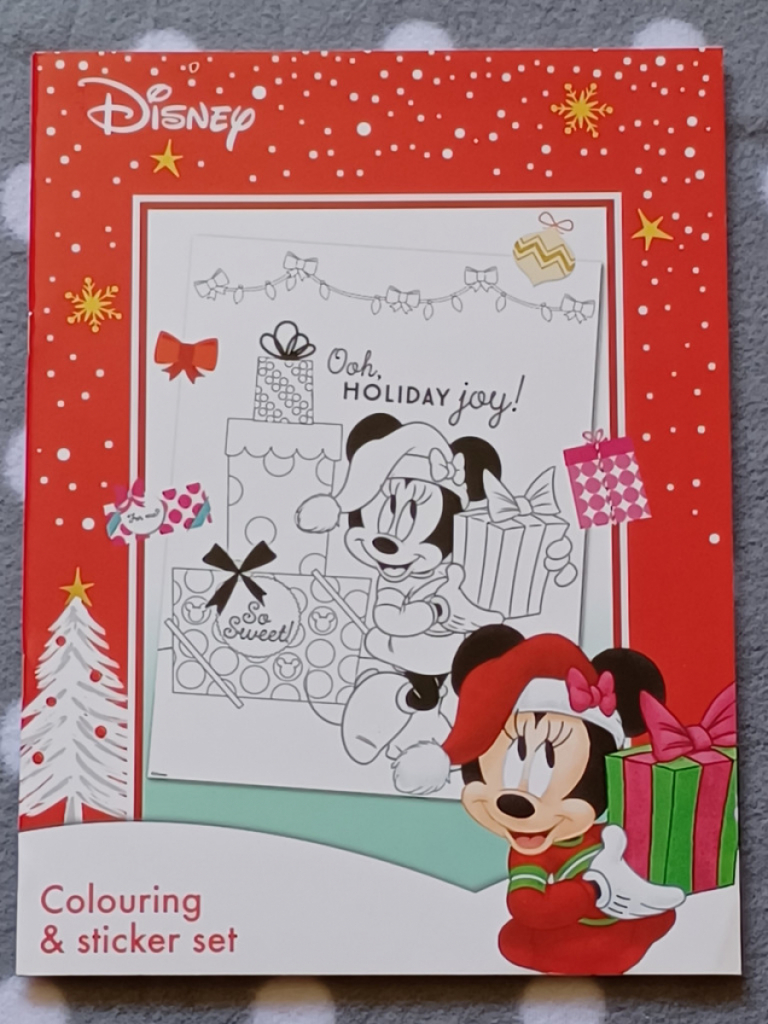 Malbuch Ausmalbuch Malheft mit Stickerbogen Weihnachten Minnie Maus #16818