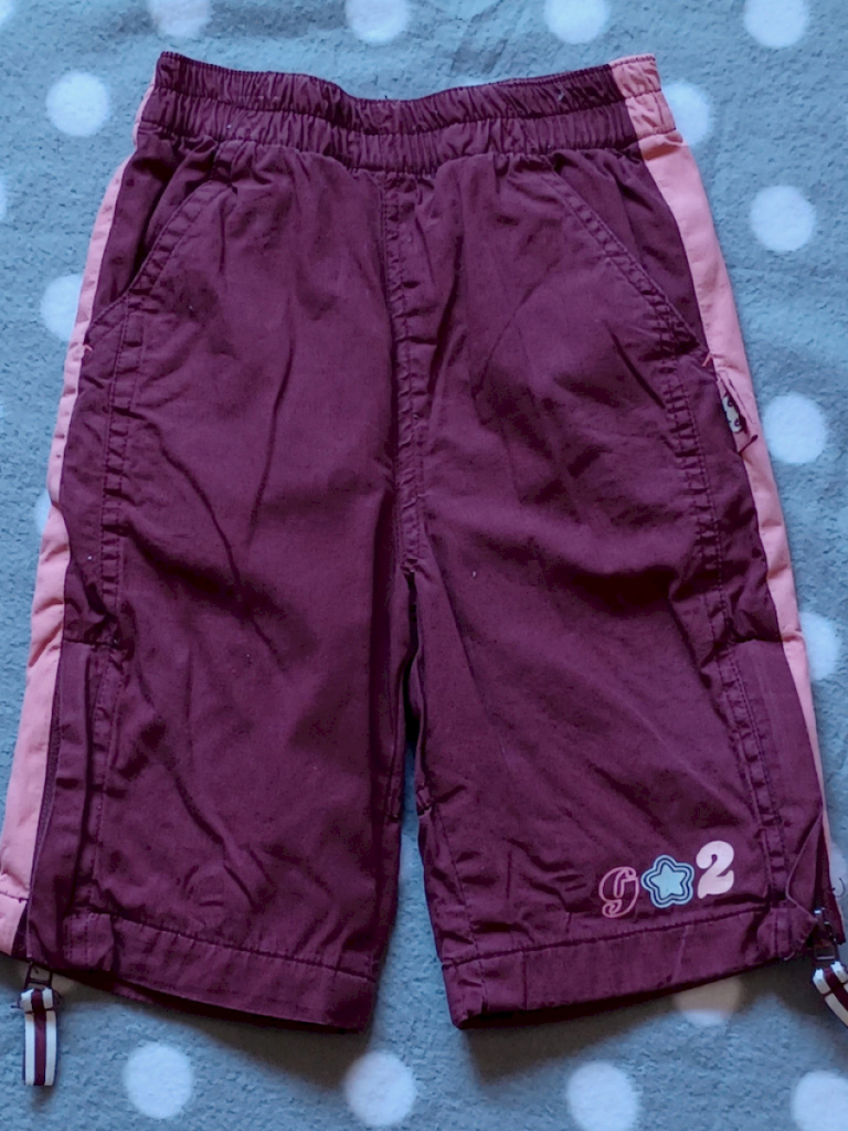Hose Mädchen leicht gefüttert Gummibund bedruckt Rot/Rosa Gr.68 #3075