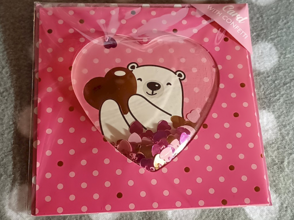 Valentin Grußkarte Liebe Herz mit Konfetti 16x16cm mit Kuvert #16296