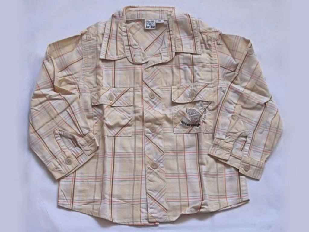 Bob der Bär Hemd Langarm Jungen Aufnäher gelb orange Größe 80  Bob der Bär Hemd Langarm Jungen Aufnäher gelb orange Größe 80