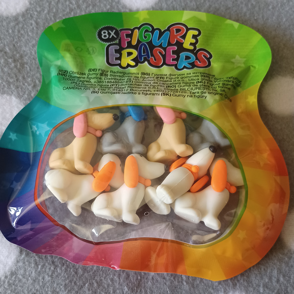 Radiergummi 8 Figuren Hunde