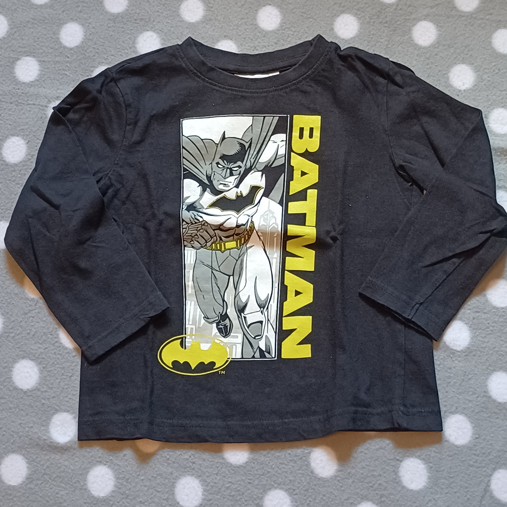 Batman Langarmshirt Junge Schwarz Größe 104 Baumwolle DC Comics Comic Print