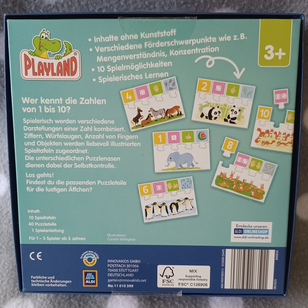 Playland Kennst du denn schon... Zahlen von 1 bis 10 Lernspiel