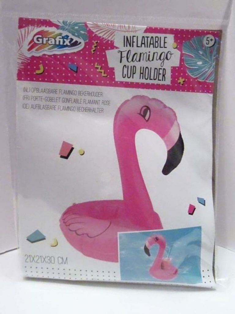 Aufblasbarer Becherhalter Grafix PVC Flamingo ab 5 Jahre #12800