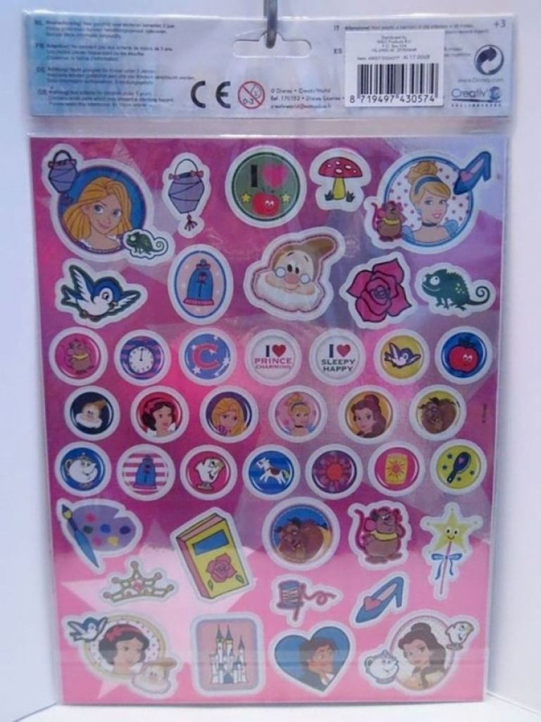 Disney 2x Sticker Bögen Aufkleber Princess #12907