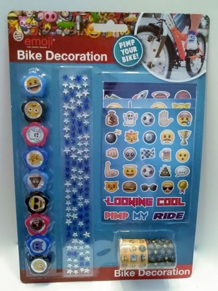 Fahrrad-Deko-Set Emoji Speichenreflektoren Diamantaufkleber uvm #13554