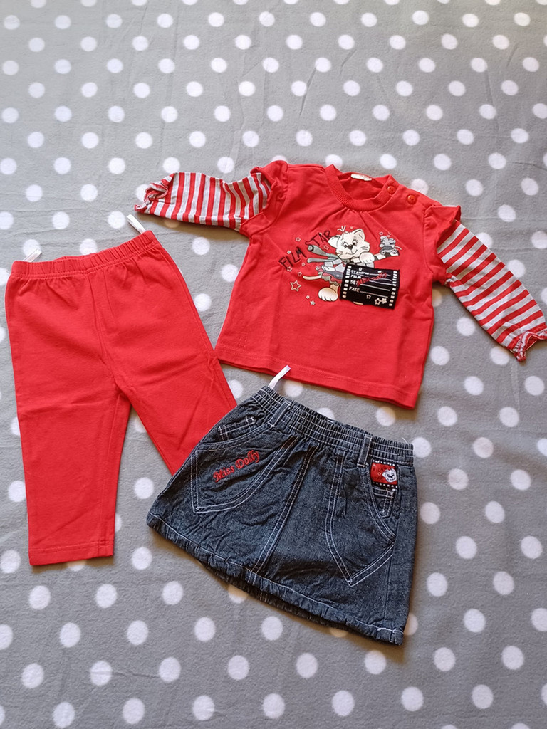 Schnizler - Mädchen - Kombi - Leggings, Rock & LA-Shirt - Gr.74 #17536