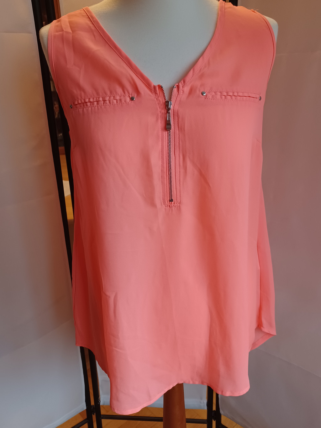 Janina Damen Top transparent orange Größe 38 Janina Damen Top transparent orange Größe 38