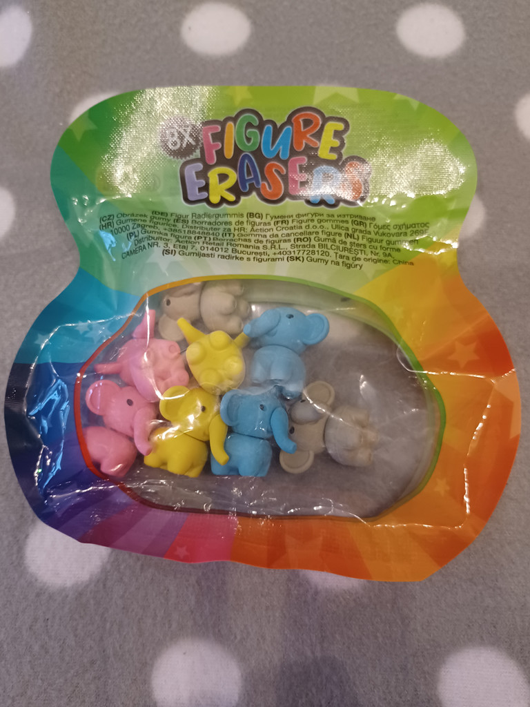 Radiergummi 8 Figuren Elefanten