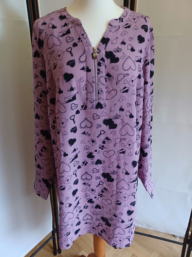 MIAMODA - Verspieltes Langarmshirt mit ikonischem Muster in Violett