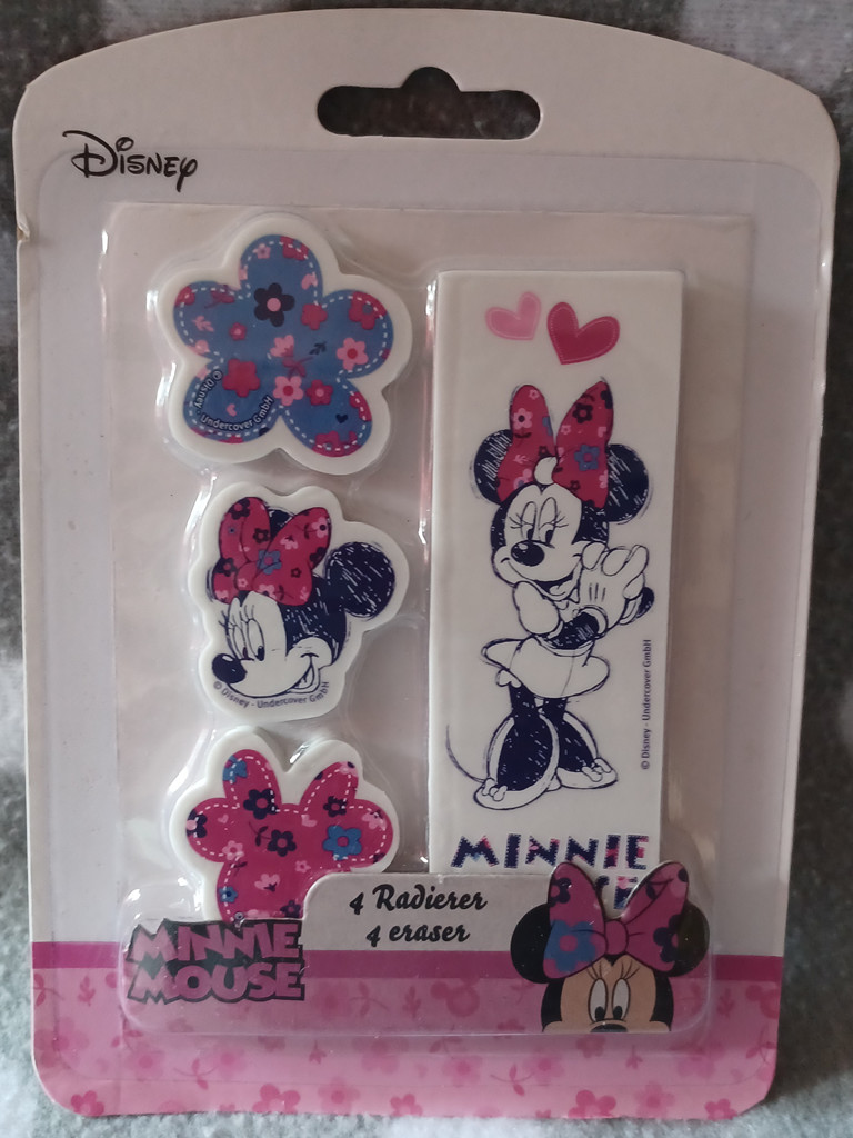 Minnie Mouse Radierer Set 4 Stück Disney Schreibwaren Schule