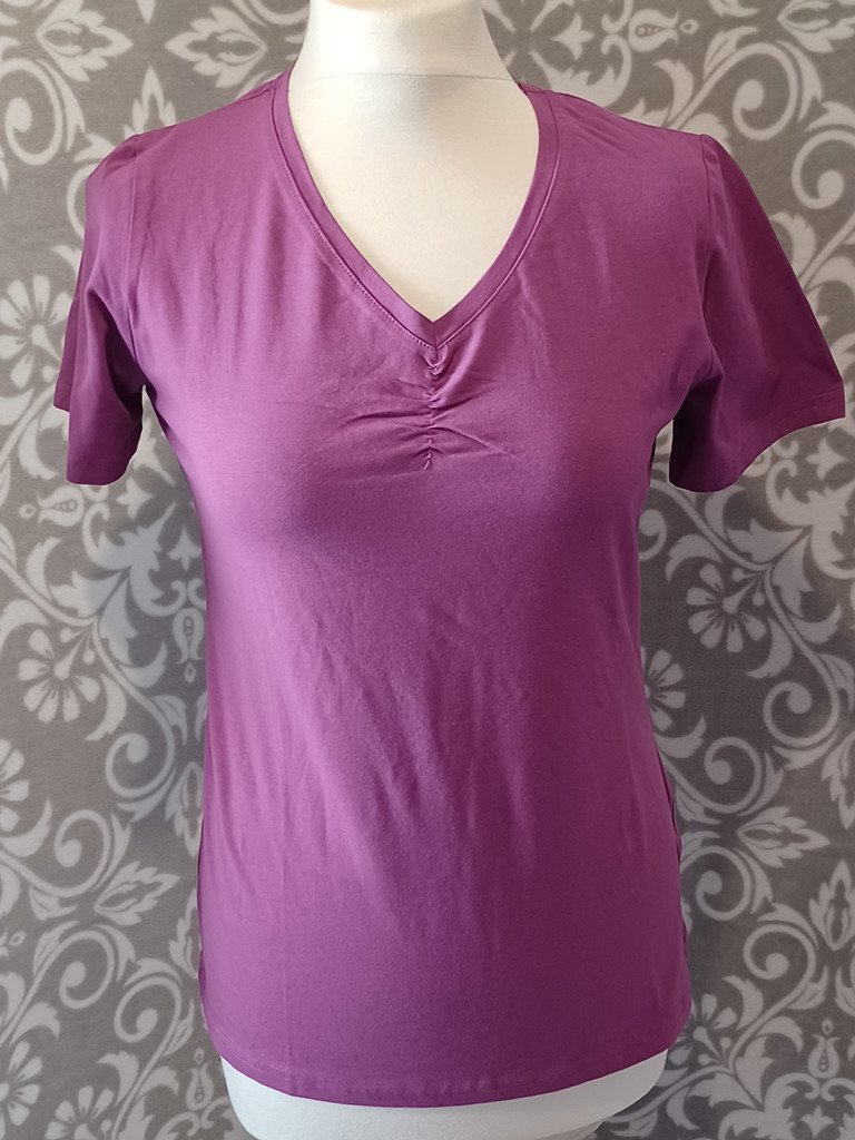 Blue Motion Damen T-Shirt V-Ausschnitt Lila Größe S