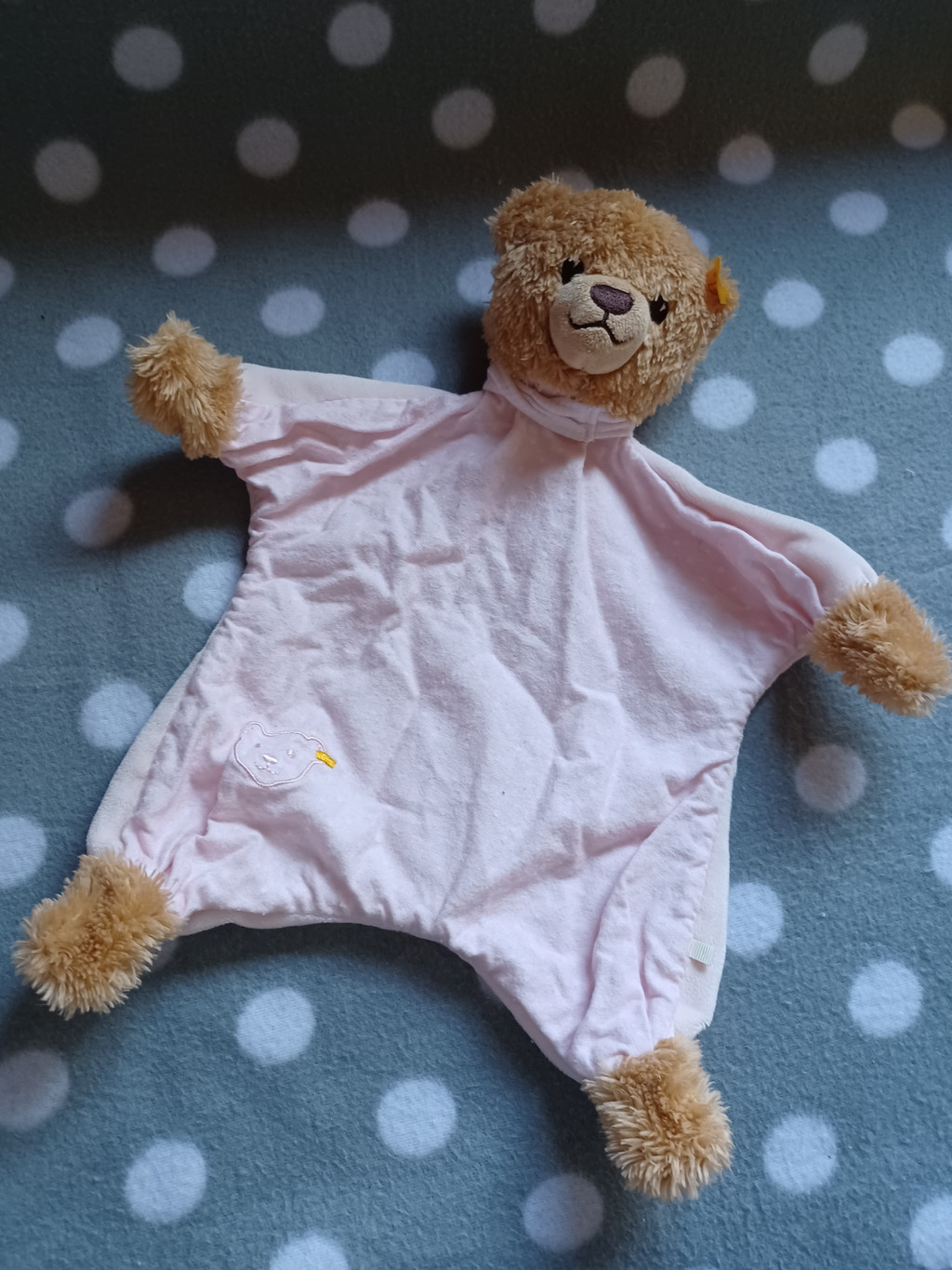 Steiff Schnuffeltuch Kuscheltuch Schmusetuch Bär Braun/Rosa  Steiff Schnuffeltuch Kuscheltuch Schmusetuch Bär Braun/Rosa