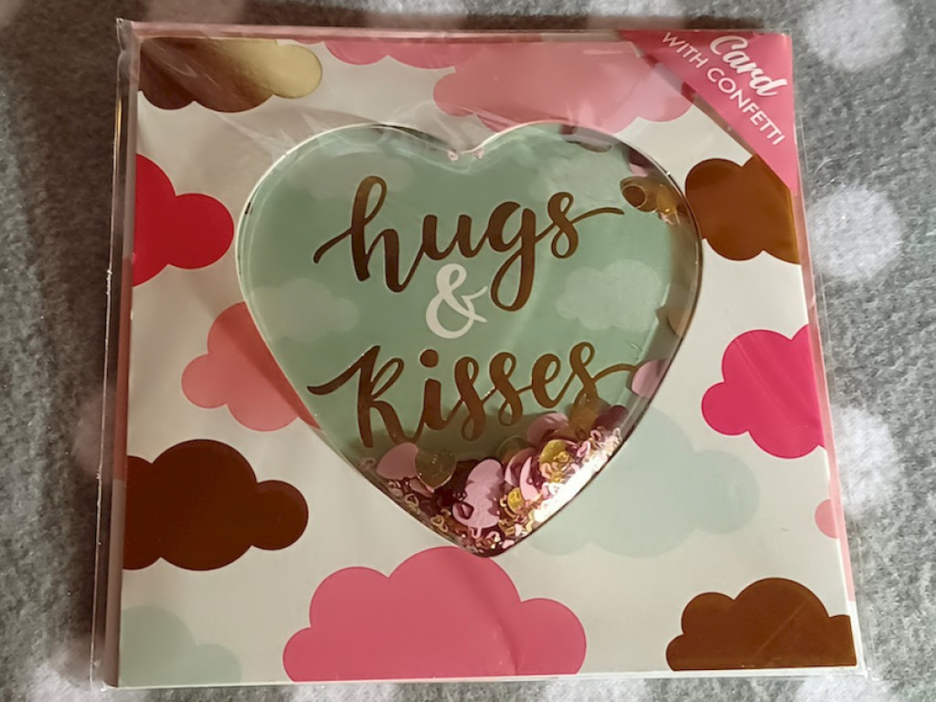 Valentin Grußkarte Liebe Herz mit Konfetti 16x16cm mit Kuvert #16298