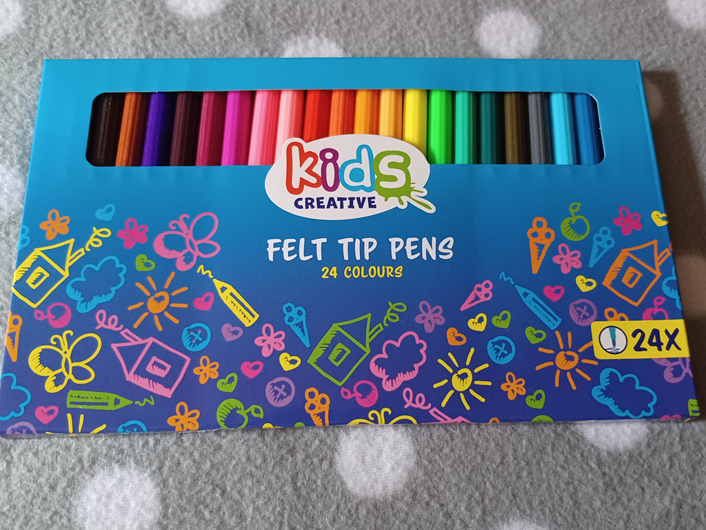 Kids Creative Filzstifte 24 Farben Set Malstifte Buntstifte Fasermaler Kinder